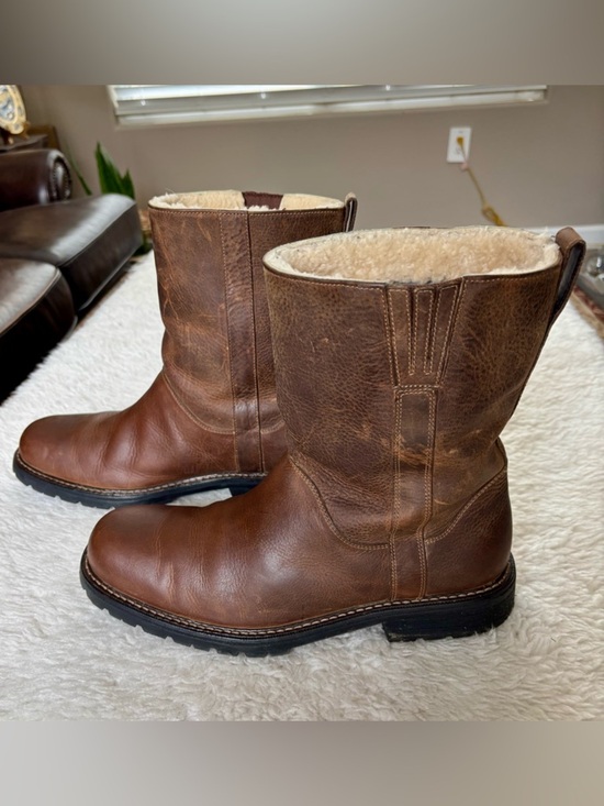 Cole Haan Brown Leather Shearling Boots size 12 M